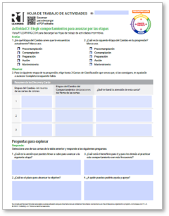 Stages of Change (SUD) Activity Worksheets (Spanish)