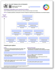 Values Activity Worksheets (Spanish)