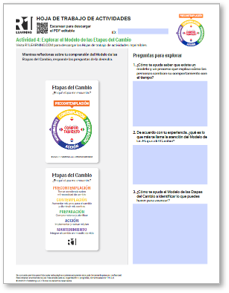 Stages of Change (START) Activity Worksheets (Spanish)