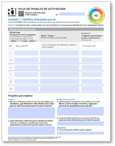 Affirmations Activity Worksheets (Spanish)