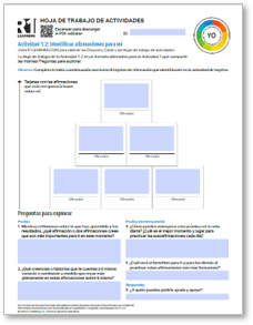 Affirmations Activity Worksheets (Spanish)
