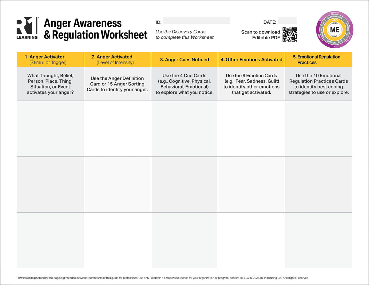 Anger Management Activity Worksheets (English)