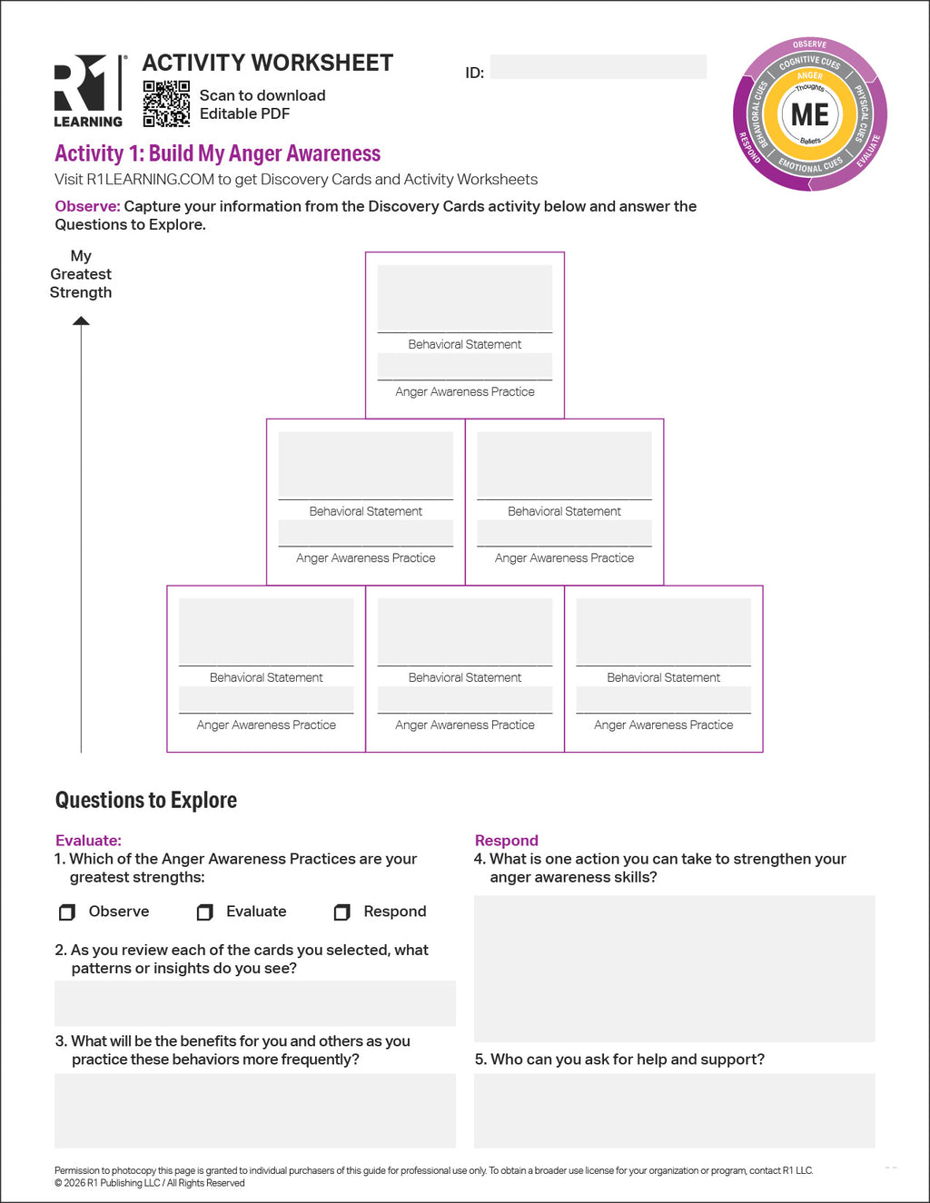 Anger Management Activity Worksheets (English)
