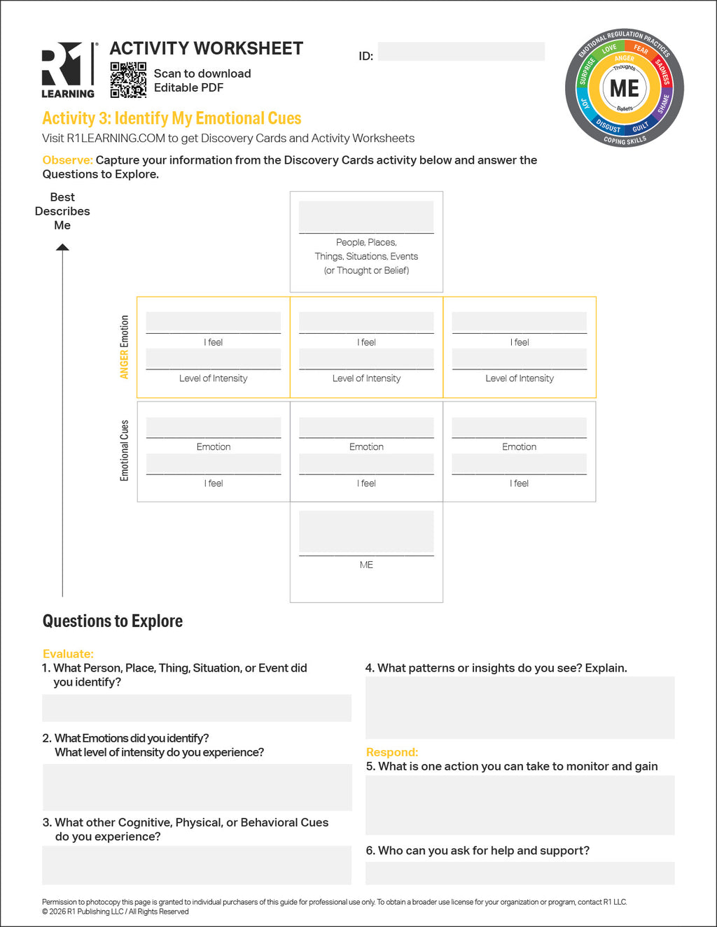 Anger Management Activity Worksheets (English)