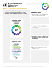 Character Traits Activity Worksheets