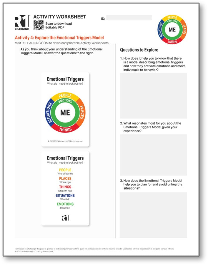 Emotional Triggers Activity Worksheets