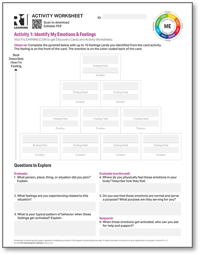 Emotions & Feelings Activity Worksheets