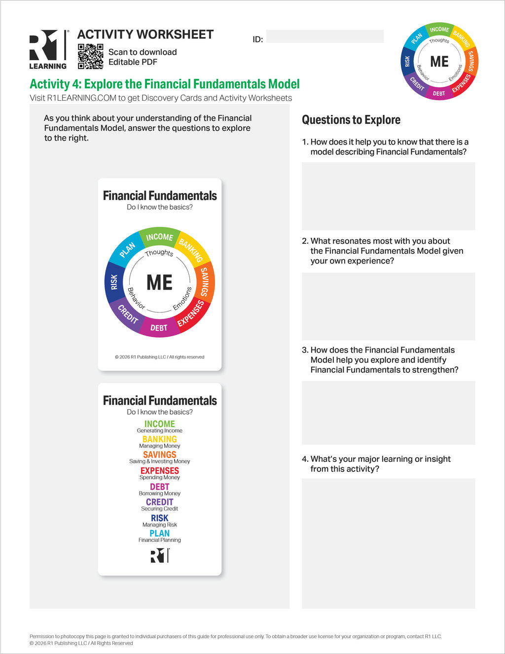 Financial Fundamentals Activity Worksheets
