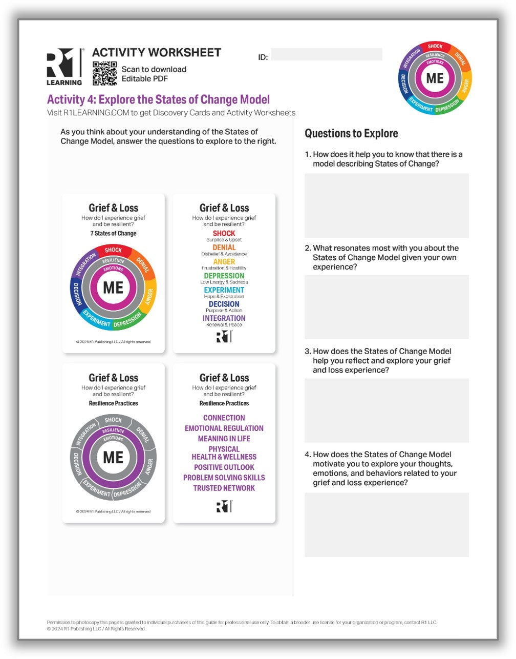 Grief & Loss Activity Worksheets
