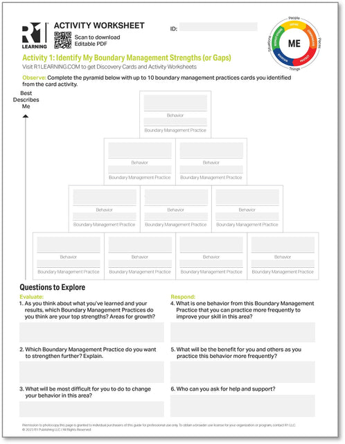 Healthy Boundaries Activity Worksheets