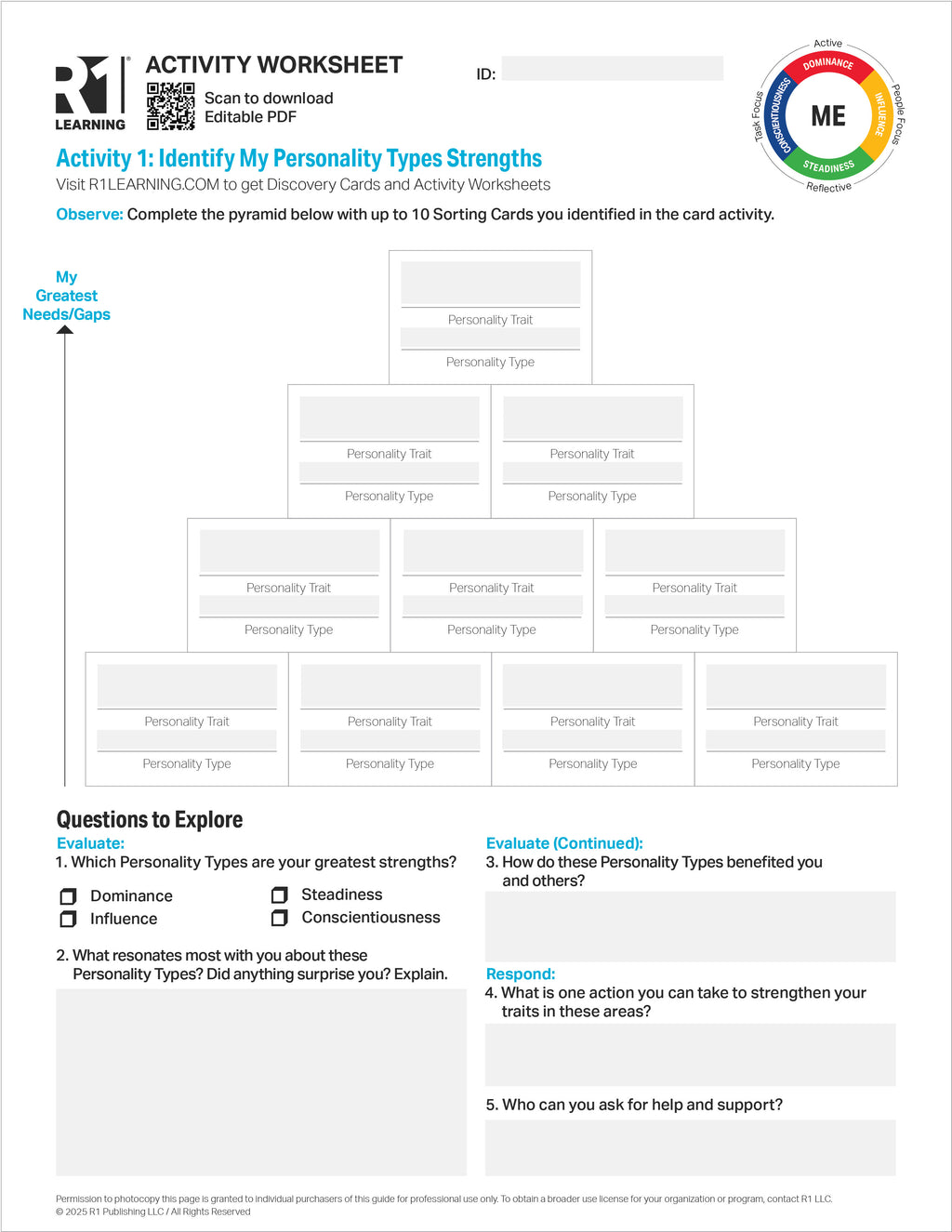Personality Types Activity Worksheets