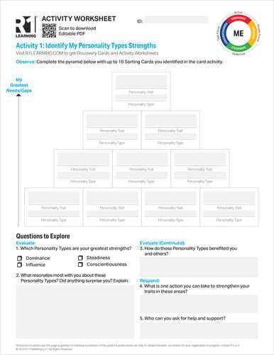 Personality Types Activity Worksheets