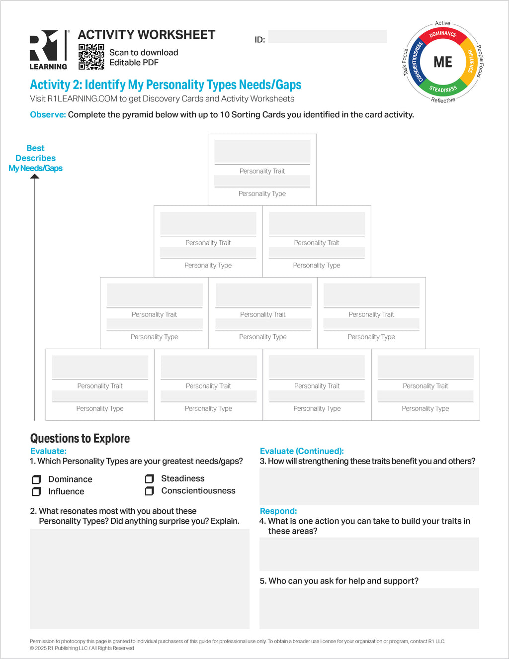 Personality Types Activity Worksheets
