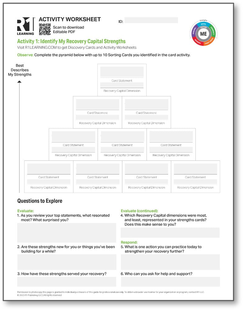 Recovery Capital Activity Worksheets