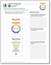 Stages of Change (START) Activity Worksheets
