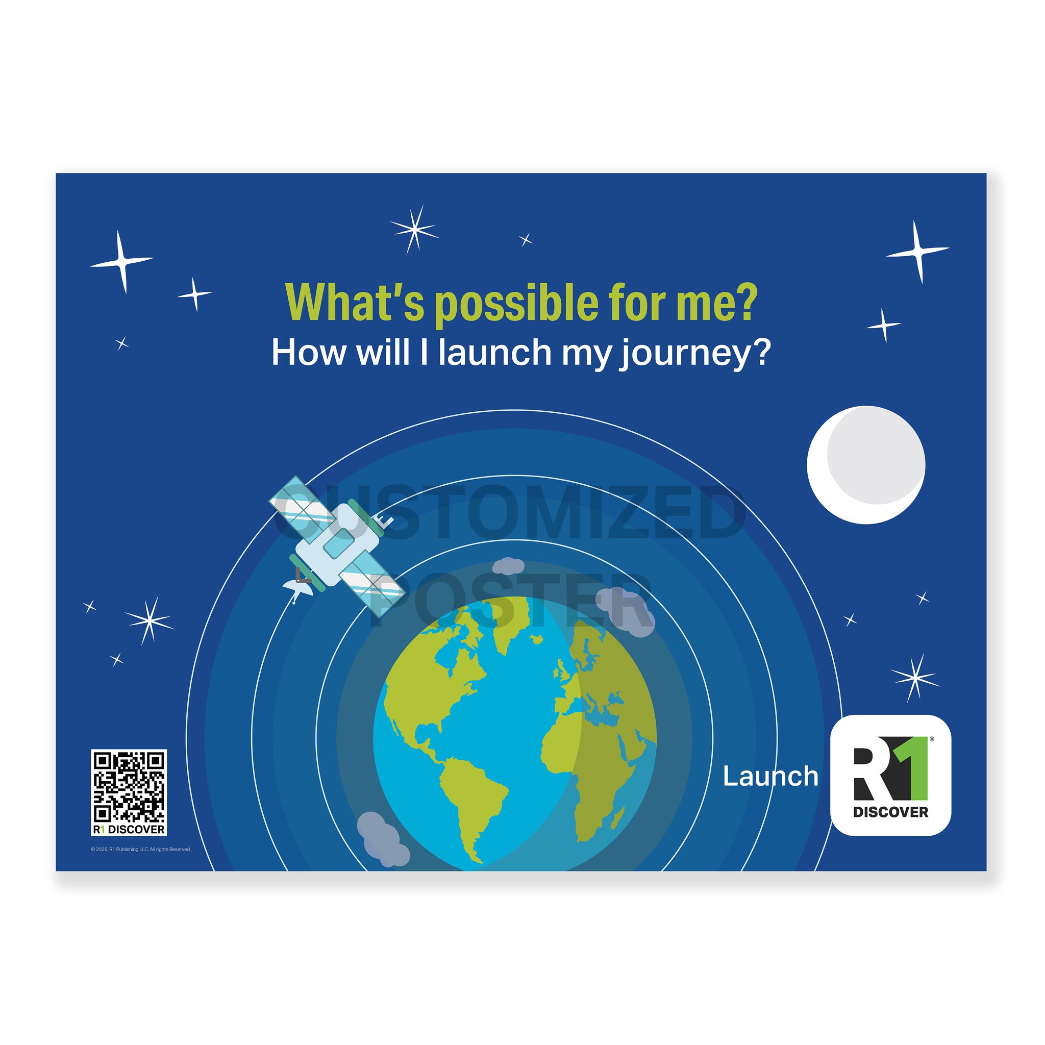 R1 Animated Scene Poster (Outer Space Earth & Moon)
