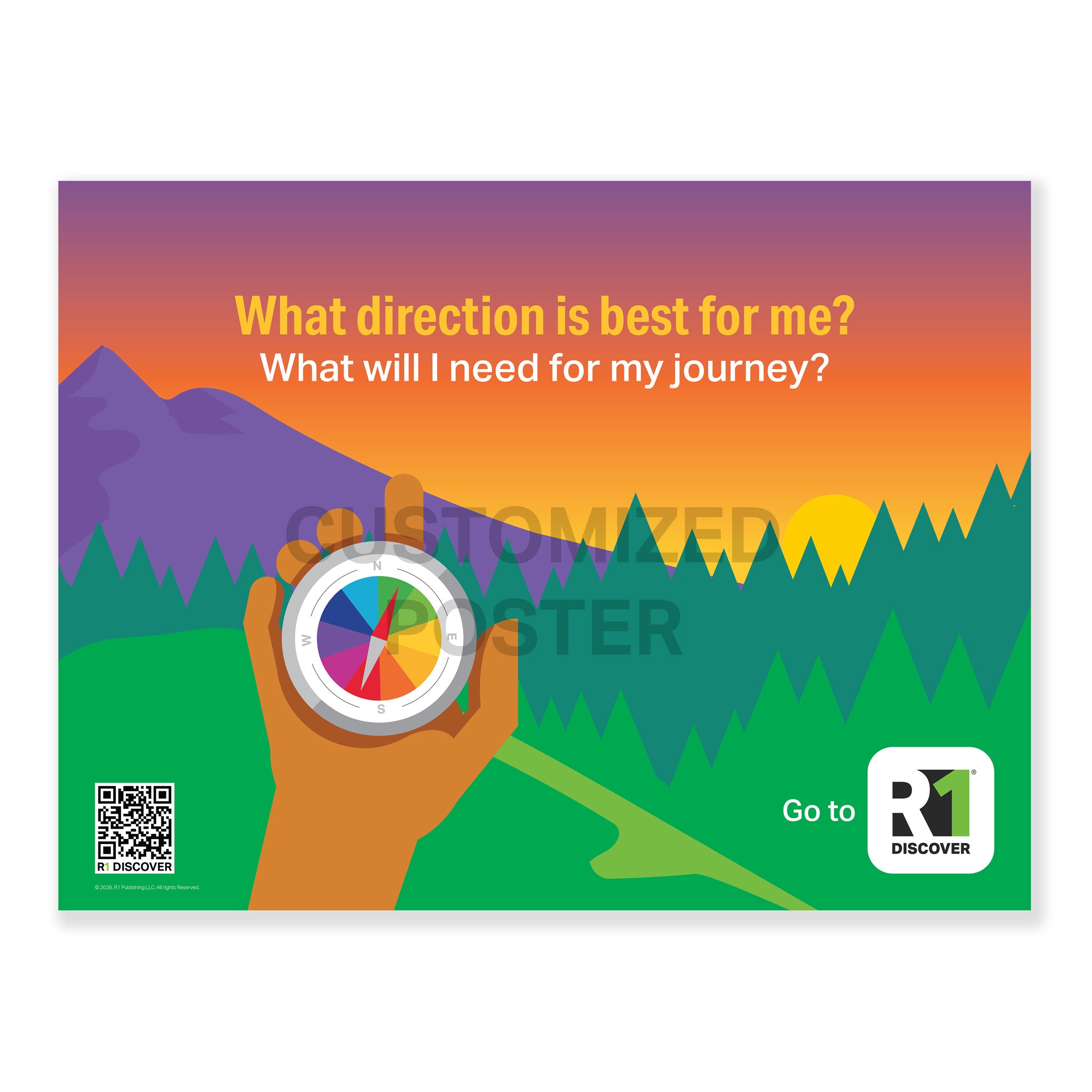 R1 Animated Scene Poster (Mountain Compass Hiking)