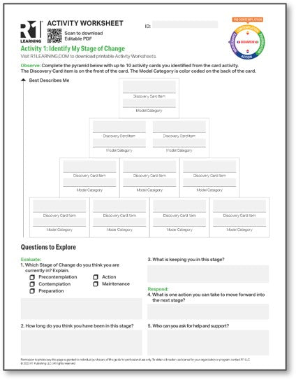 Stages of Change (Substance Use) Activity Worksheets