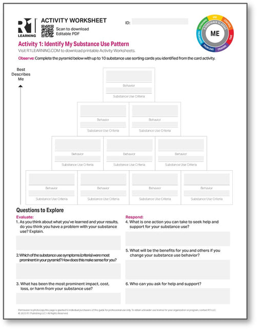 Substance Use Activity Worksheets