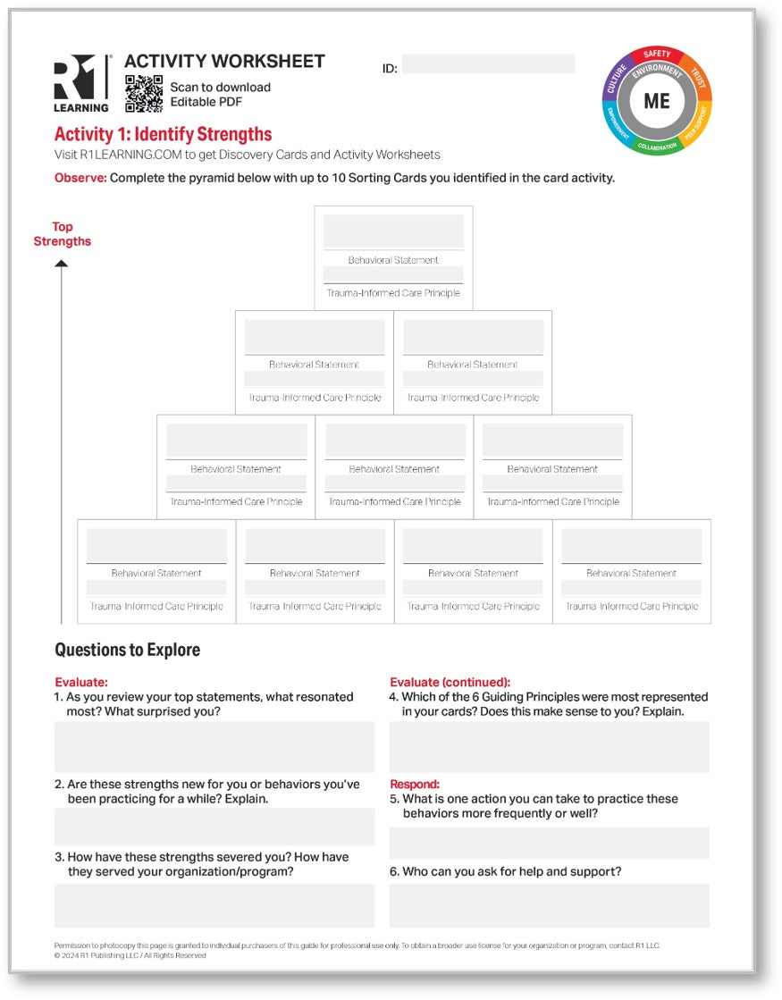 Trauma-Informed Care Activity Worksheets