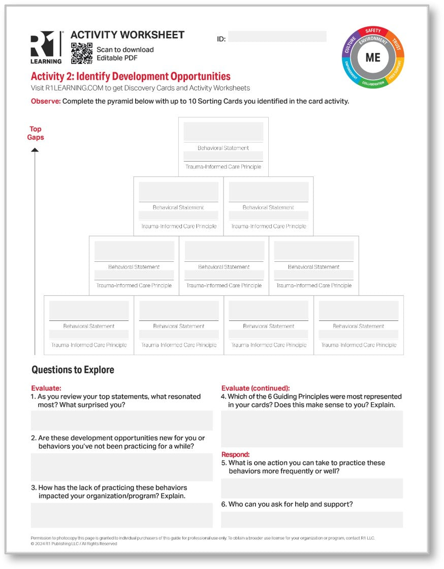Trauma-Informed Care Activity Worksheets