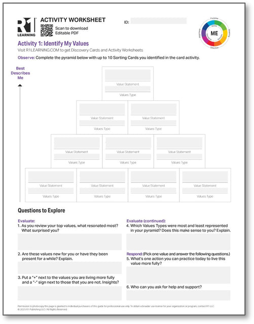 Values Activity Worksheets (English)