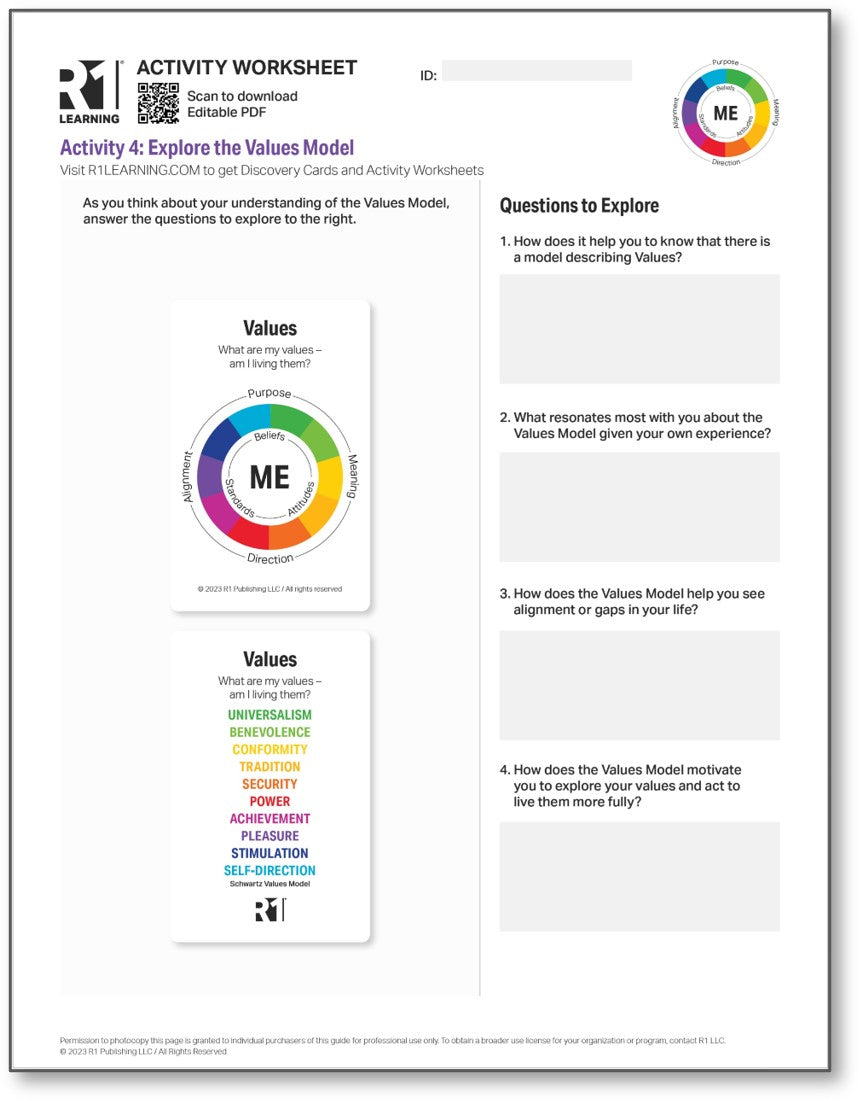 Values Activity Worksheets (English)