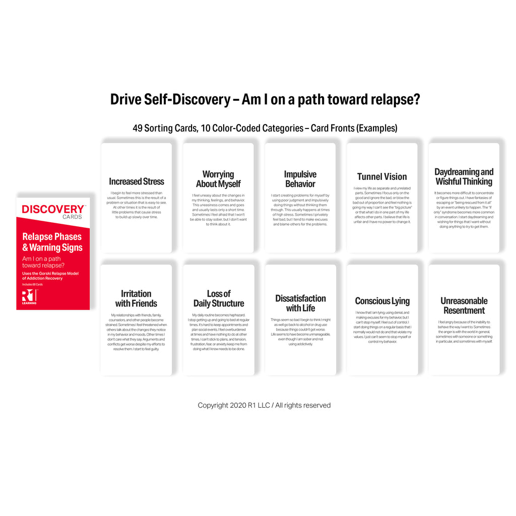 Substance Use (Relapse) Warning Signs Discovery Cards Deck (Samoan)