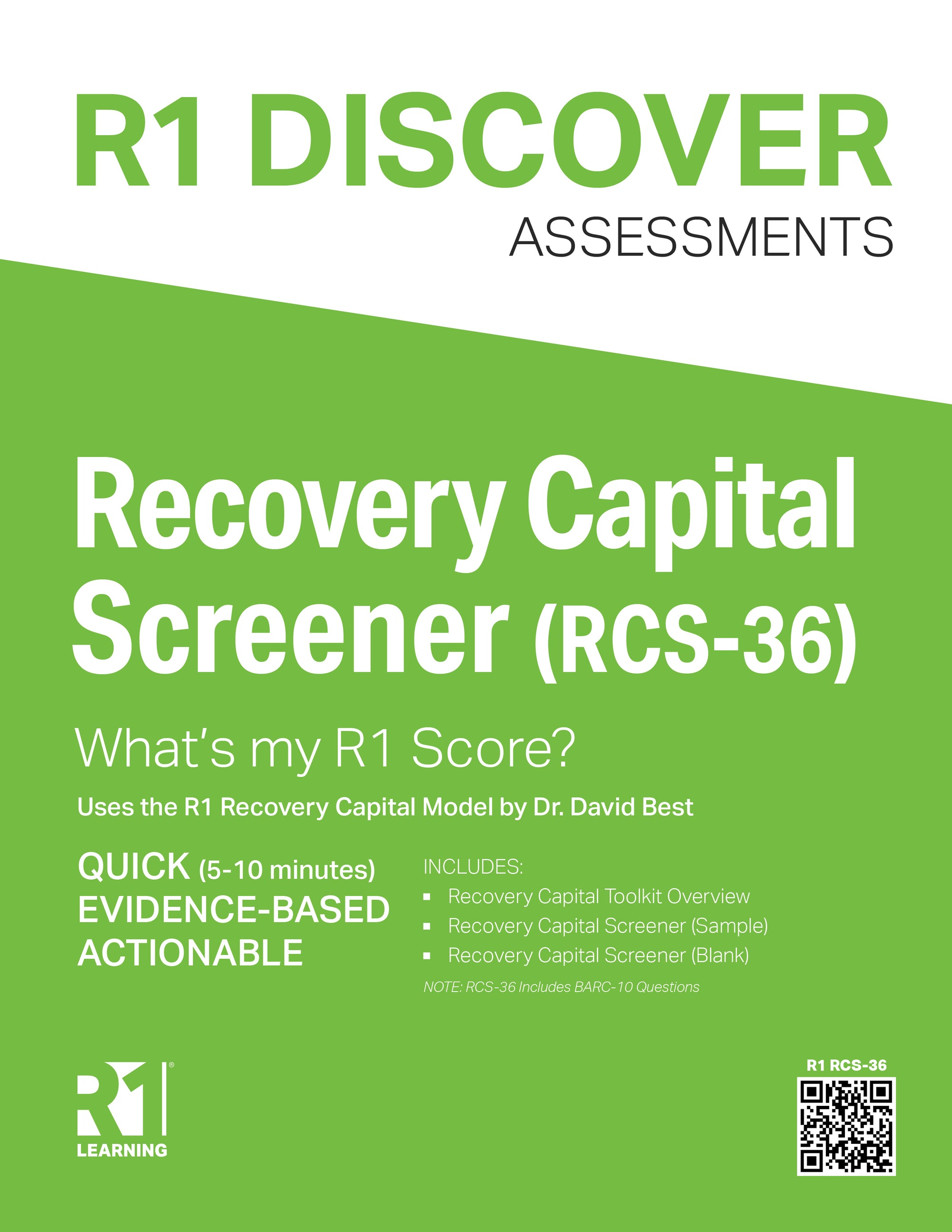 Recovery Capital Screener (RCS-36), Color Print Version by R1